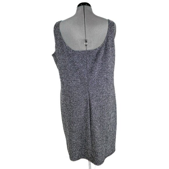 VTG BEBE 1X Silver Mini Dress Sleeveless Shimmer Y2K Plus Shiny Party Metallic - Picture 3 of 4